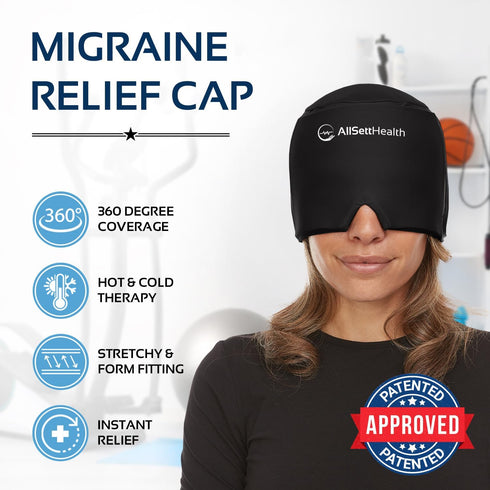 Pack Migraine Relief Cap Ice Head Wrap and Hat | Hot/Cold Gel with Face and Eye Mask Compress for Headache Relief