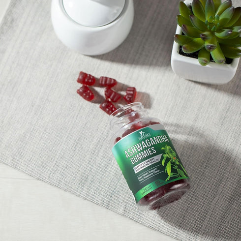 Ashwagandha Gummies for Women & Men, 3000mg Equivalent, Vegan, Non-GMO, Gluten-Free, 60 Gummies for Antioxidant Support