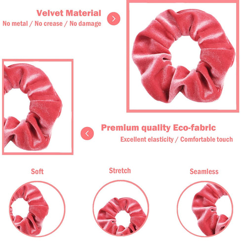 IVARYSS 12 Pcs Velvet Scrunchies for Girls, Soft Ponytail Holders, Cute Colors Elastic Hair Bands for Teens
