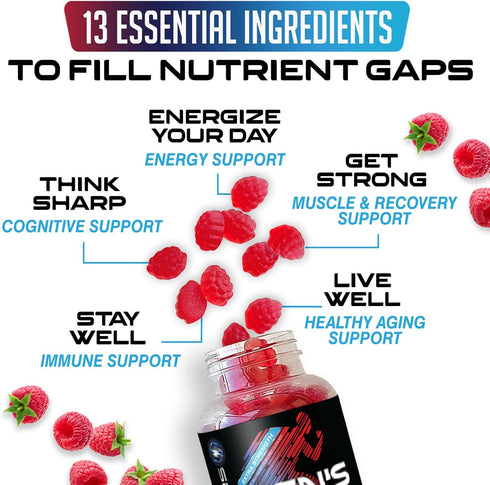Gummies Immune 13 60 Multivitamin for Men - Complete Daily Mens Multivitamin with Vitamin D, B Vitamins, Zinc & More