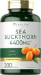 Carlyle Sea Buckthorn Oil Capsules 4400mg 200 Softgels, Non-GMO, Gluten Free Sea Buckthorn Berry Oil Supplement