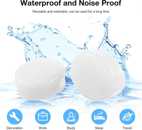 Frienda 21 Pairs Reusable Moldable Silicone Ear Plugs for Sleeping, Soft Noise Cancelling Earplugs with Case, 32dB NRR