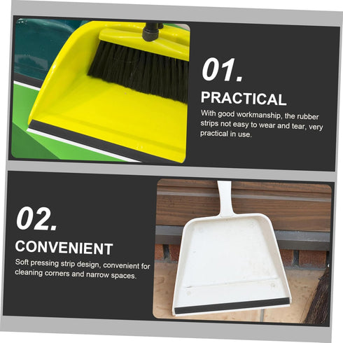 Uonlytech 4pcs Dustpan Rubber Lip Replacement for Dustpan Edge, Rubber Strip for Dustpan Repair Finishing Garbage Shovel