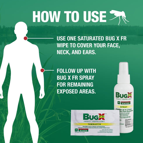 Bug X FR Deet Free Insect Repellent Spray (8 oz.) - Naturally Derived Geranium Oil for Mosquito & Tick Protection
