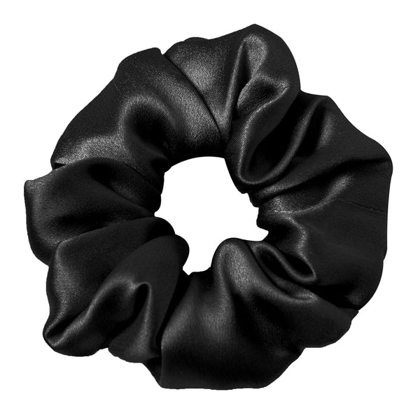 LILYSILK Silk Hair Scrunchies, 100% Mulberry Silk Hair Ties, No Damage, Elastic Holders, 1Pc, Black