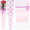 Kolldenn 100 Pcs Mother's Day Single Rose Sleeve with 100 Pcs Flower Water