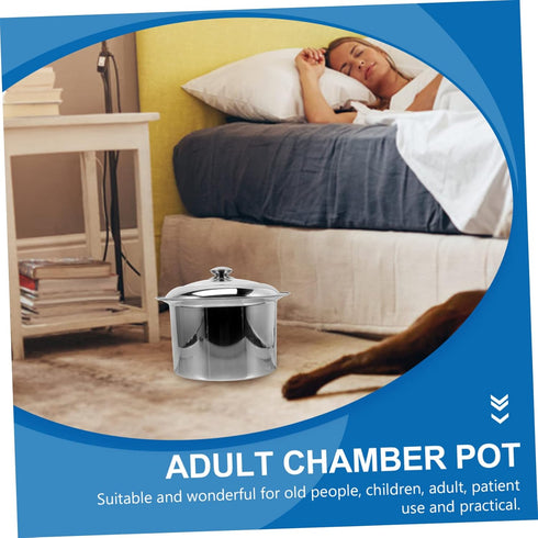 Stainless Steel Spittoon with Cover Durable Elderly Potty Urinal for Boy Girl and Adults Portable Chamber Pot for Home