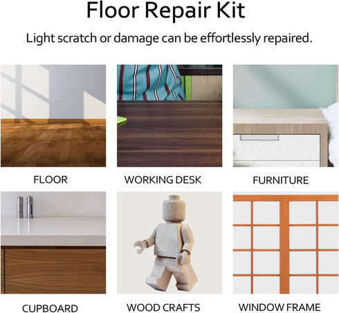 Wood Floor Furniture Scratch Repair Kit, 11 Colors Wax, Leepesx Laminate Repairing Kit with Melting Tool for Cracked