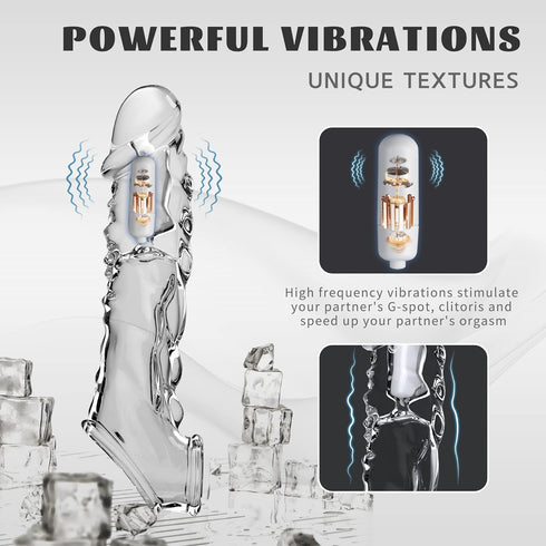 KVEVU Ring,3.6 inch Reusable Penis Sleeve with Vibrator Penis Clear Penis Sleeve Cock Ring Extender Ultra-Soft Penis
