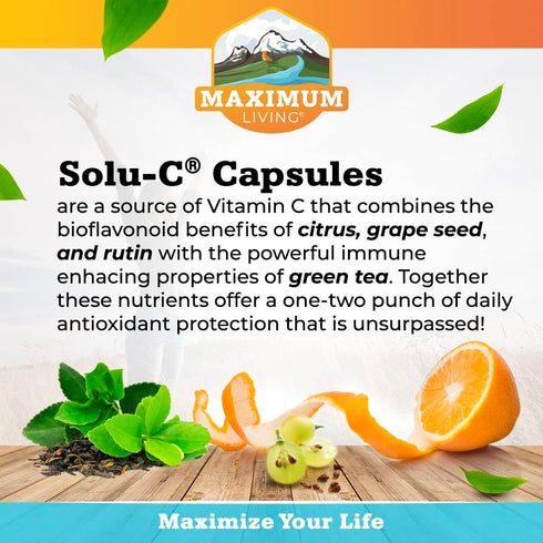 Solu-C with Green Tea, 120 Capsules - Vitamin C Supplement with Antioxidant Benefits