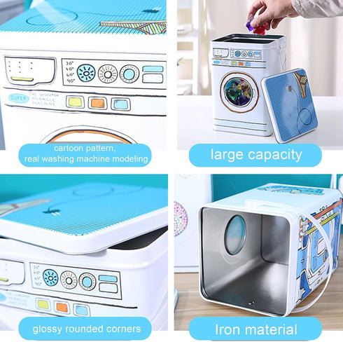 Large Capacity Washing Machine Modeling Powdered Laundry Detergent Container with Perspective Window, Multifunctional