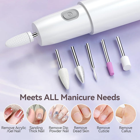TOUCHBeauty Electric Nail Drill, Professional Nail Files for Acrylic Gel Nails, Portable Manicure Kit