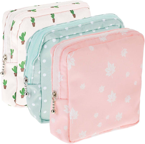 WY LIGHTING LEVEL 3 PCS Sanitary Pad Storage Bag Portable Period Bag for Teen Pads/Sanitary