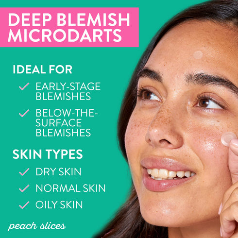 Peach Slices Deep Blemish Microdarts, Acne Patch for Early Stage & Deep Pimples with Salicylic Acid and Tea Tree Oil