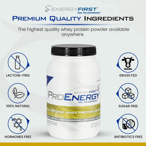 EnergyFirst Vanilla Whey Protein Isolate - Grass-Fed, Gluten-Free | 2lb, 37 Servings
