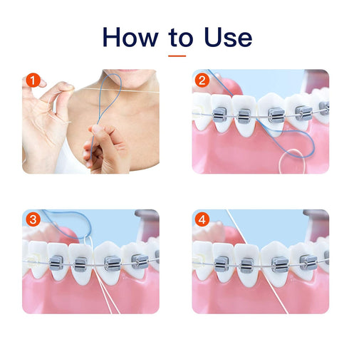 Floss Threaders for Braces, Bridges, and Implants, 50 Count (Pack of 3)