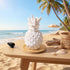 Summer Honeydak Pineapple Passive Essential Oil Diffuser Gifts, Beach Ceramic Diffuser with Wooden Tray for Home
