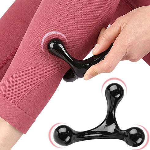 WEISUYUUS Handheld Manual Massager Body Massager Three Ball Back Massage Stick Health Massage Tool for Neck Waist HIPS