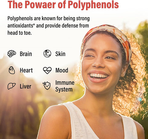 67,500 MG Polyphenols Supplement - Powerful Antioxidants & Polyphenol Superfood for Age Defense, 90 Capsules