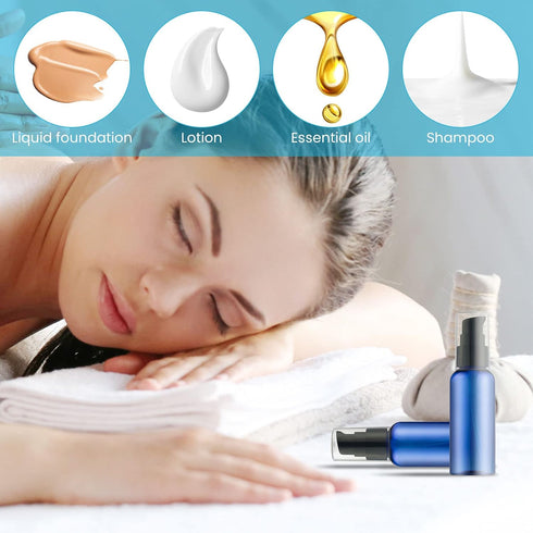 RAYNAG 5 Pack Empty Refillable Plastic Pump Bottle - Ideal for Lotion, Cream, Essential Oil, 50ml/1.7oz