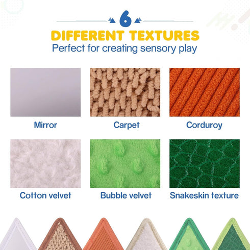 Samiusy 6+ 1-3 6-Textured (6 Pack) Tactile Sensory Toys for Babies Months & Toddlers Years | Sensory Mats for Fine