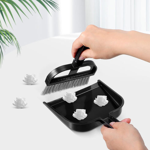 JHKNNK Set Set Mini Dustpan and Brush Compact Mini Broom Dustpan Plastic Nesting Design for Cleaning Desks, Keyboards