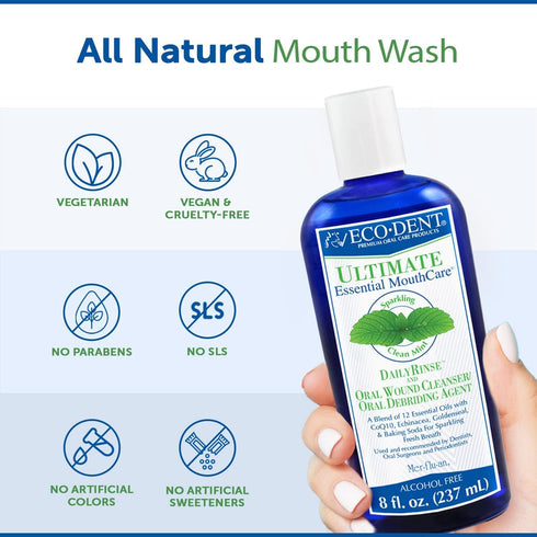 Eco-Dent Daily Rinse Ultimate Essential Mouth Care, Sparkling Clean Mint, 8 fl oz (237 ml)