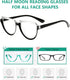 Eyekepper 4 Pack Reading Glasses, Large Frame Oversize Ladies Half Moon Design Readers