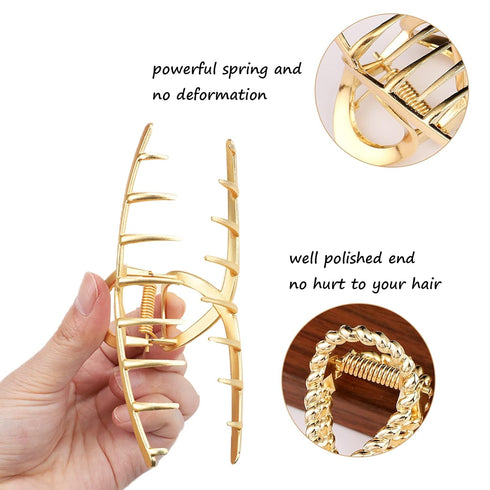 Mehayi 3 PCS Metal Large Claw Clips for Thick Hair, Strong Hold Non-Slip Barrette Jaw Clamp