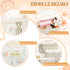 3 Pcs Quilted Makeup Bag, Large Floral Cosmetic Bag, Cute Kawaii Toiletry Pouch with Zipper for Women Gifts (Apricot