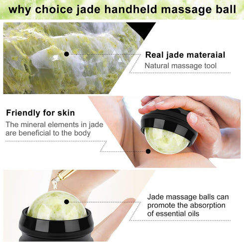 ideayard Cold Massage Roller Ball, Massage Stone Tool Jade Ball for Cold & Heat Relief Sore Muscles, Shoulders, Arms