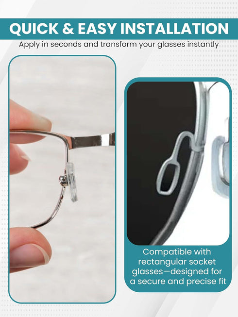 Sports Vision World Premium Optische Silikon Nasenpads - Rechteck 11 mm (Rechteck Weiss 10.4 mm x 6 mm)