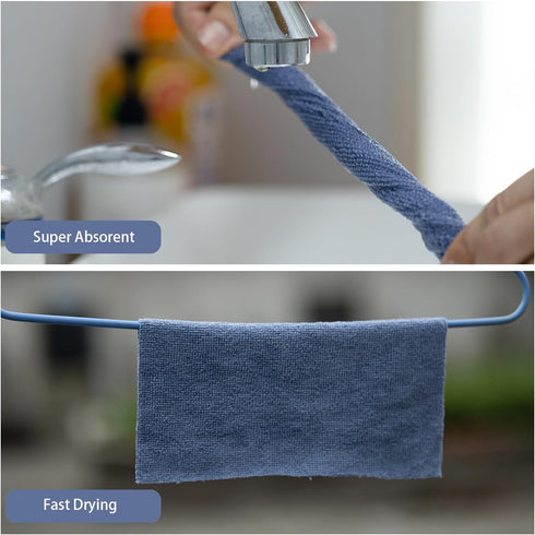 NovaPuff 20 9.84*9.84 Pcs in Grey Tear-Away Microfiber Towels, Lint-Free Cleaning Cloth Washable Paper Towels, Ultra