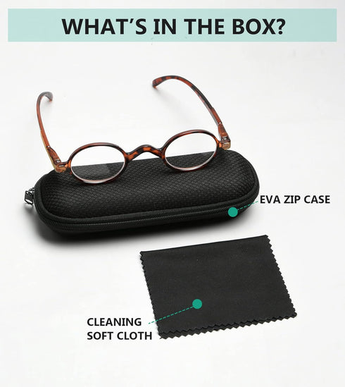 Eyekepper Oval Round Reading Glasses for Women and Men, Small Vintage Reader Eyeglasses with Spring Hinges