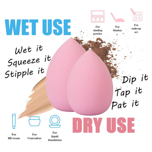 Makeup Sponge Blender Set, 12pcs Beauty Sponges and 1PCS Holder, Flawless Cosmetic Puff for Cream, Liquid Foundation &