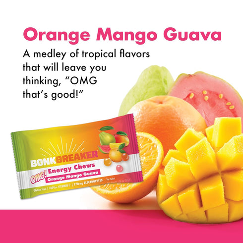 Bonk Breaker Energy Chews with Electrolytes | Orange Mango Guava | 10 Pack, Amazing Energy Gummies, Electrolyte Chews