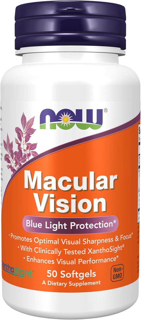 NOW Supplements, Macular Vision Softgel, Eye Health Support, 50 Softgels for Vision Care