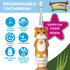 brush-baby WildOnes Kids Electric Toothbrush, Rechargeable, 1 Handle, 3 Brush Heads, USB Charging, Ages 0-10 (Tiger)