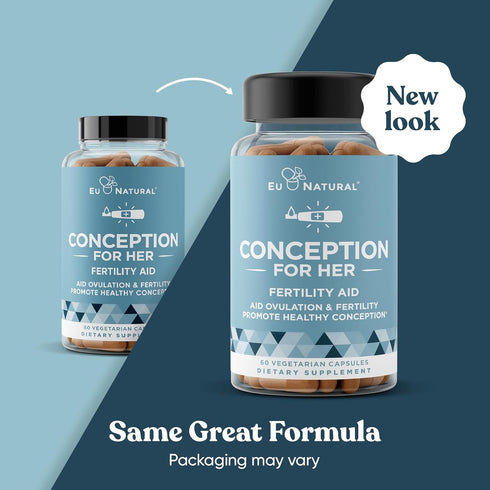 Conception Fertility Supplements for Women - 60 Vegetarian Soft Capsules for Ovulation, Hormonal Balance & Prenatal