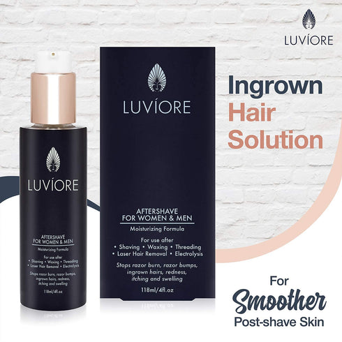 Ingrown Hair Treatment Solution (4 oz) - After Shave for Women & Men - Moisturizing Serum for Bikini Area