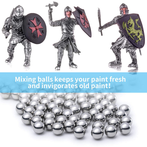 Hotop Nail Polish Mixing Agitator Balls, 100 Pieces Stainless Steel Rustproof Paint Mixing Balls, 6.35 mm