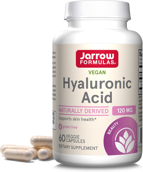 Jarrow Formulas Hyaluronic Acid 120 mg, Dietary Supplement for Skin Health Support, 60 Veggie Capsules