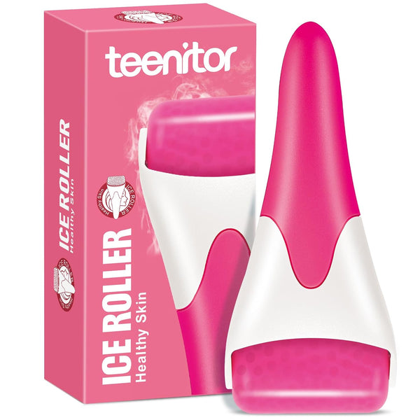 Teenitor Ice Roller for Cold Therapy, Face & Eye Puffiness Relief, Mint Scent, Red