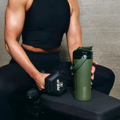 BrueMate MultiShaker Blender Shaker Bottle, 100% Leakproof Insulated, 26oz (Guava)