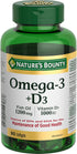 Nature's Bounty Omega-3 + D3 Fish Oil 1200mg / Vitamin D3 1000IU