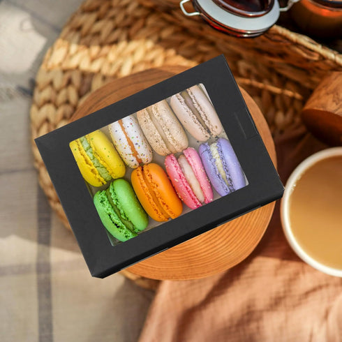 15 PCs Kraft Boxes with Window, 7.3x5.3x2.5 Inch Small Treat Cookie Bakery Boxes for Gift Giving, Dessert Boxes