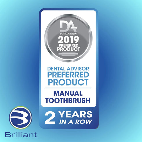 Brilliant Child Toothbrush (2-5 Years) Manual Toddler Tooth Brush Round Head - Assorted Colors, 2 Pack