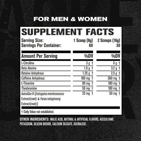 Jacked Factory NITROSURGE Pre Workout Supplement - Endless Energy, Instant Strength Gains, 60 Servings, Arctic White