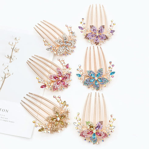 inSowni 6 Pack Luxury Glitter Hair Side Combs, Rhinestones Decorative Clips for Women Girls Updo Accessories