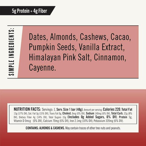 Thunderbird Bars Energy Snack, Gluten-Free with Protein, Healthy Real Food, Vegan Paleo Non-GMO, No Added Sugar,
